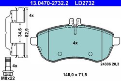 Set placute frana ATE 13.0470-2732.2