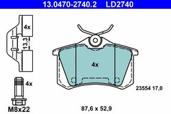 Set placute frana ATE 13.0470-2740.2