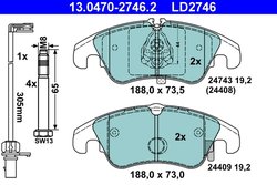 Set placute frana ATE 13.0470-2746.2