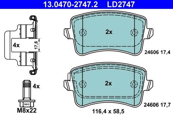 Set placute frana ATE 13.0470-2747.2