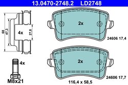 Set placute frana ATE 13.0470-2748.2
