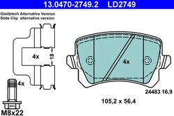 Set placute frana ATE 13.0470-2749.2