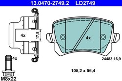 Set placute frana ATE 13.0470-2749.2