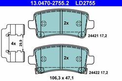 Set placute frana ATE 13.0470-2755.2