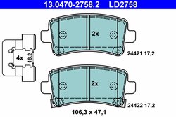 Set placute frana ATE 13.0470-2758.2