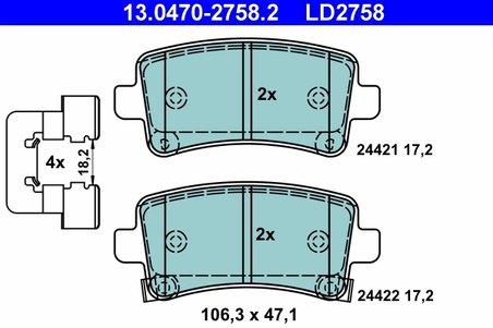 Set placute frana ATE 13.0470-2758.2