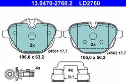 SET PLACUTE FRANA ATE 13.0470-2760.2 - Compatibil cu BMW, MINI