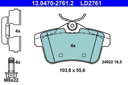 Set placute frana ATE 13.0470-2761.2