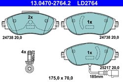 Set placute frana ATE 13.0470-2764.2