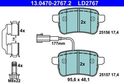 SET PLACUTE FRANA ATE 13.0470-2767.2 - Compatibil cu ALFA ROMEO