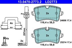 Set placute frana ATE 13.0470-2773.2