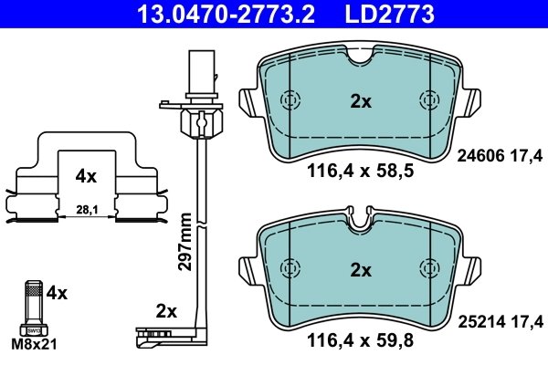 Set placute frana ATE 13.0470-2773.2
