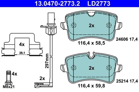 Set placute frana ATE 13.0470-2773.2