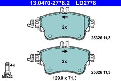SET PLACUTE FRANA ATE 13.0470-2778.2 - Compatibil cu MERCEDES-BENZ
