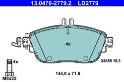 SET PLACUTE FRANA ATE 13.0470-2779.2 - Compatibil cu INFINITI, MERCEDES-BENZ
