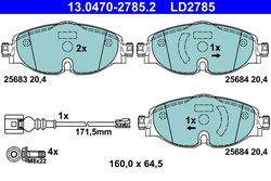 Set placute frana ATE 13.0470-2785.2