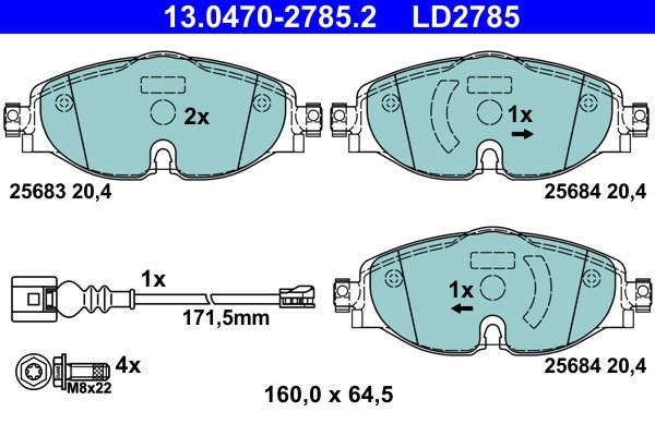 Set placute frana ATE 13.0470-2785.2