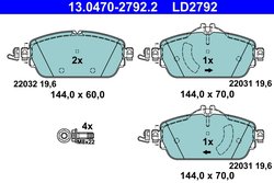 Set placute frana ATE 13.0470-2792.2