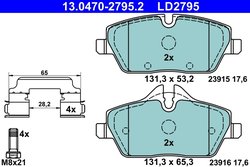 SET PLACUTE FRANA ATE 13.0470-2795.2 - Compatibil cu BMW, MINI