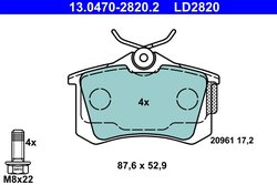 SET PLACUTE FRANA ATE 13.0470-2820.2 - Compatibil cu AUDI, CITROEN, PEUGEOT, SEAT, SKODA, VW