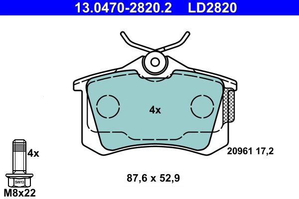 Set placute frana ATE 13.0470-2820.2