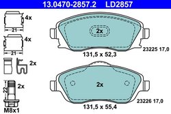Set placute frana ATE 13.0470-2857.2