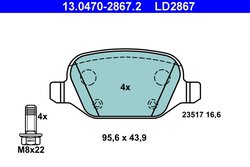 Set placute frana ATE 13.0470-2867.2