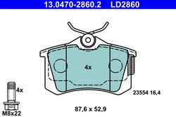 SET PLACUTE FRANA ATE 13.0470-2860.2 - Compatibil cu AUDI, VW