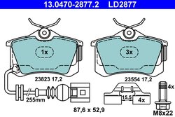 SET PLACUTE FRANA ATE 13.0470-2877.2 - Compatibil cu SEAT, VW