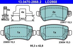 Set placute frana ATE 13.0470-2868.2