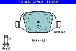 SET PLACUTE FRANA ATE 13.0470-2879.2 - Compatibil cu ABARTH, CITROEN, FIAT, LANCIA