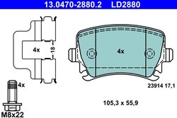 Set placute frana ATE 13.0470-2880.2