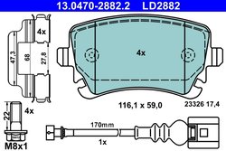 Set placute frana ATE 13.0470-2882.2