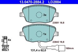 Set placute frana ATE 13.0470-2884.2