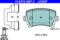 Set placute frana ATE 13.0470-2887.2