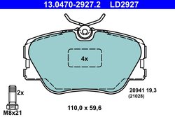 SET PLACUTE FRANA ATE 13.0470-2927.2 - Compatibil cu MERCEDES-BENZ