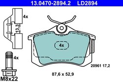 Set placute frana ATE 13.0470-2894.2
