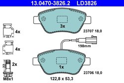 Set placute frana ATE 13.0470-3826.2