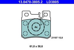 Set placute frana ATE 13.0470-3805.2