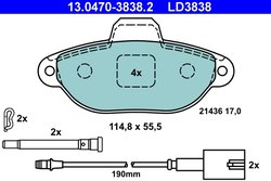Set placute frana ATE 13.0470-3838.2