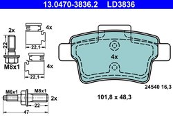 SET PLACUTE FRANA ATE 13.0470-3836.2 - Compatibil cu CITROEN