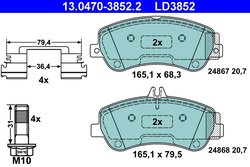 Set placute frana ATE 13.0470-3852.2