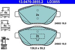Set placute frana ATE 13.0470-3855.2