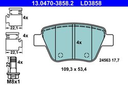 Set placute frana ATE 13.0470-3858.2