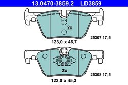 Set placute frana ATE 13.0470-3859.2