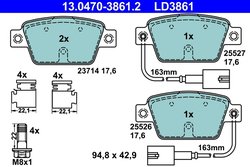 Set placute frana ATE 13.0470-3861.2