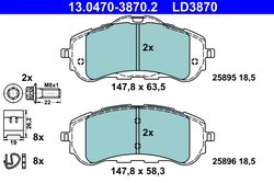 Set placute frana ATE 13.0470-3870.2