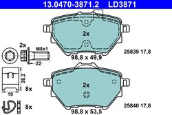 Set placute frana ATE 13.0470-3871.2