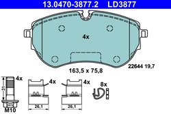 Set placute frana ATE 13.0470-3877.2
