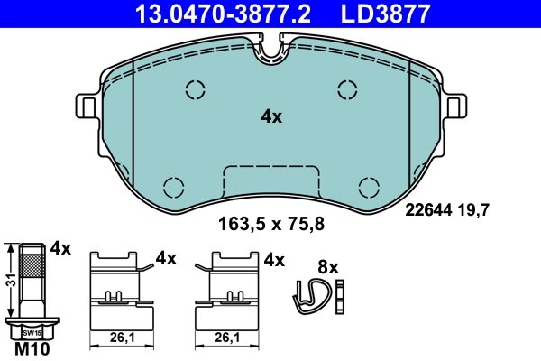 Set placute frana ATE 13.0470-3877.2